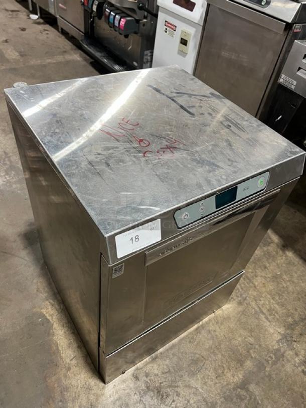 Hobart Advansys LXe Series stainless steel undercounter dishwasher with peg rack, Model LXER, 120/208-240V, 1 Phase.