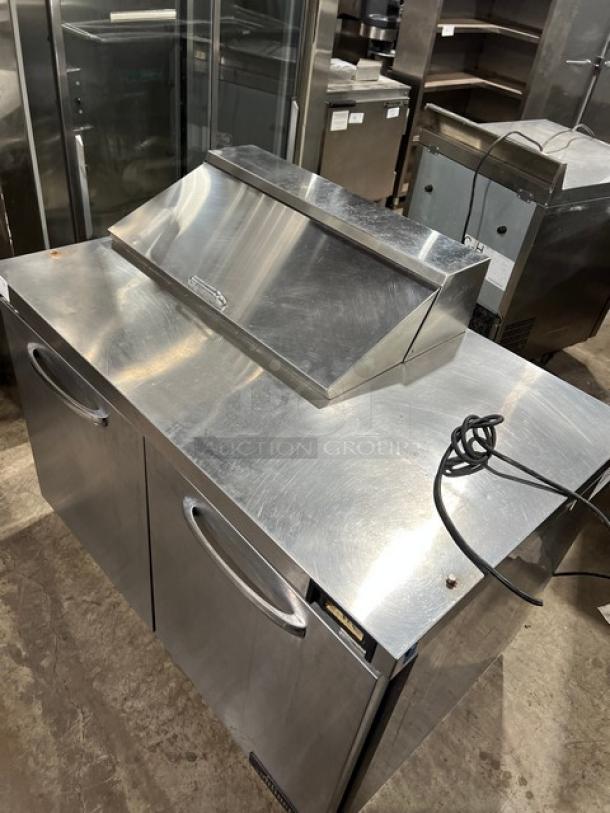 Continental SW48N8 refrigerated prep table, stainless steel, 2 doors, Bain Marie style, 48", good condition, 115V.