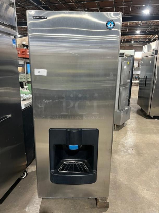 Hoshizaki Serenity Series ice machine, model DKM-500BAH, stainless steel, air-cooled, with built-in storage bin, drip tray, and Energy Star certified.