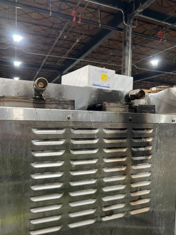 Cleveland Range Gemini Series stainless steel 10-pan convection steamer, Model 24CGA10.2, dual compartment, 115V 1-phase, on legs.