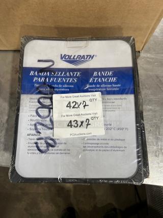 Vollrath N0002B black silicone hotel/steamtable pan bands, new in packaging. Model indicates durability for commercial use.