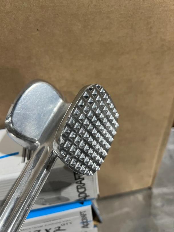 NEW Adcraft MTA-10 meat tenderizer, aluminum, 2-3/4" square head, commercial grade, pristine condition, durable handle.
