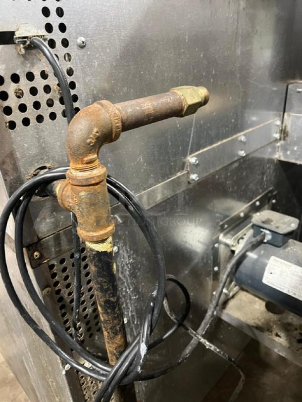 Southbend SL Series stainless steel gas double convection oven, wired rack, on casters, industrial condition.