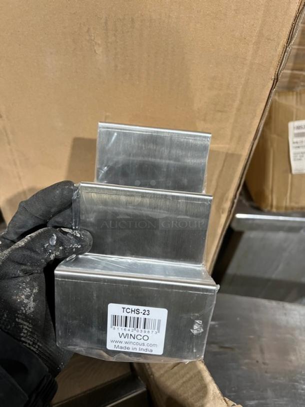 Winco Stainless Steel 2-3 Slot Taco Holder, Model TCHS-23. New condition, commercial-grade. Made in India.