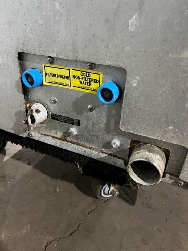 Vulcan C24EA3 steel countertop convection steamer, model C24EA3, with water filter connectors and universal pan rack, used.