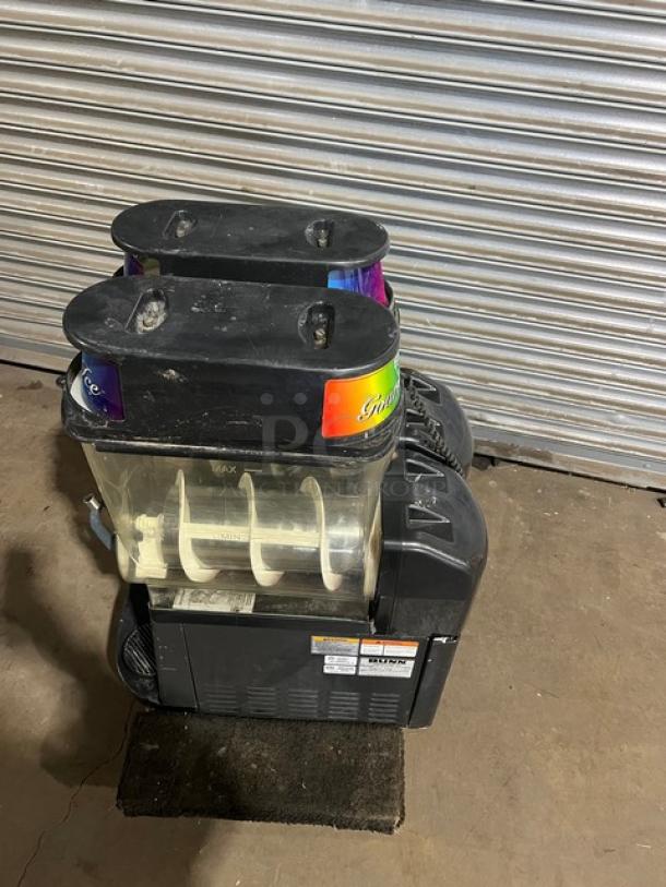 Bunn Granita Series CDS2 dual hopper beverage machine, stainless steel, 3-gal capacity each, includes drip tray, 120V, Model CDS2.