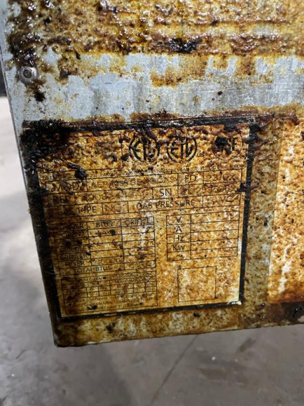 Asber commercial stainless steel deep fryer, Model AEF4050SENG, with casters and backsplash, natural gas-powered.