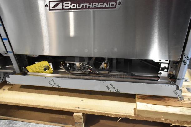 Brand new 2021 Southbend 4601DD stainless steel commercial range; 10 burners, 2 ovens, natural gas, with backsplash.
