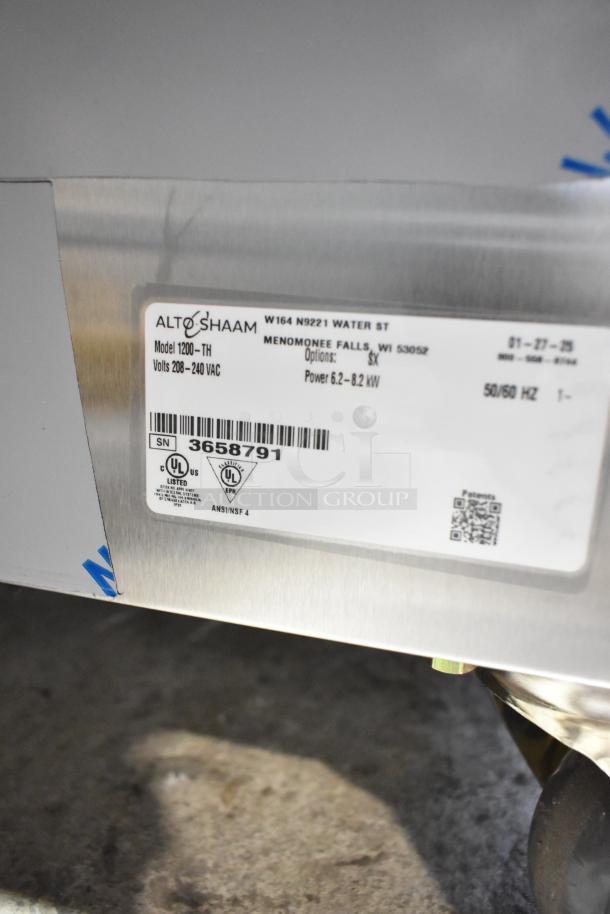 BRAND NEW 2025 Alto Shaam 1200-TH stainless steel commercial cook and hold oven, 208-240V, on casters, model 1200-TH.