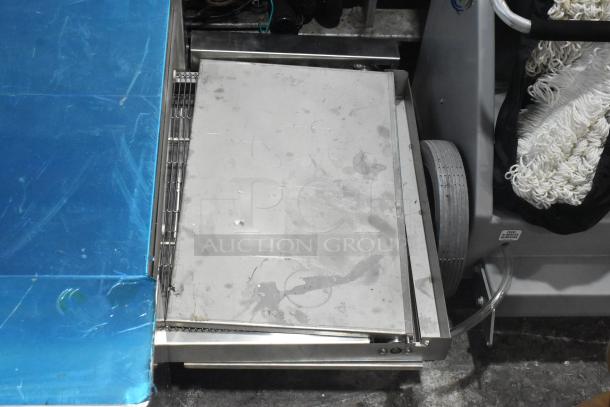 2020 FEP-18 Stainless Steel Conveyor Pizza Oven, 220 Volts, showing signs of wear, electric powered, model FEP-18.