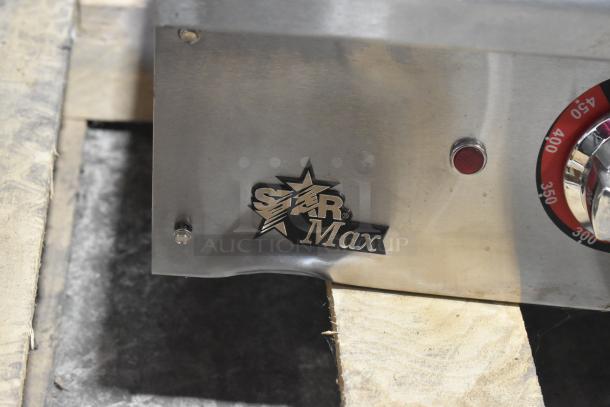 BRAND NEW Star Max Stainless Steel Commercial Countertop Gas Griddle, featuring temperature dial and logo badge.