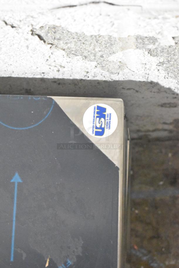 Brand new 2022 Delfield CTP8160-NBP stainless steel countertop refrigerated rail. 115V, 1 Phase. Union sticker visible.