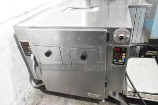 Autofry MTI-40C stainless steel ventless fryer, electric-powered, 240 volts, 1 phase, commercial countertop, control panels visible.