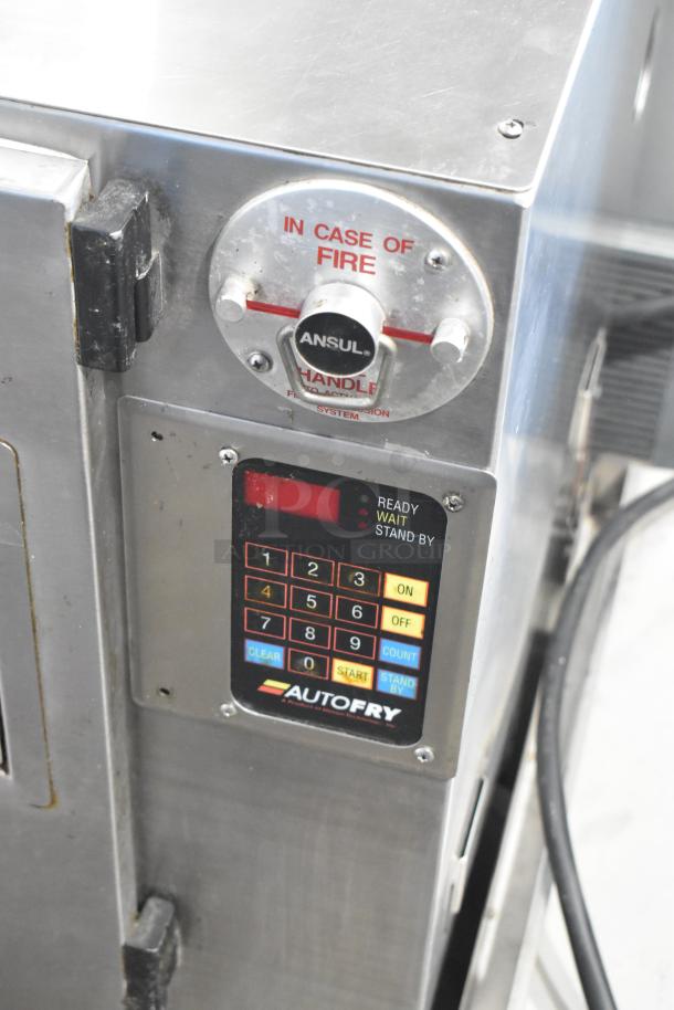 Autofry MTI-40C stainless steel ventless fryer, electric, 240V, 1 phase. Features keypad, fire safety lever.