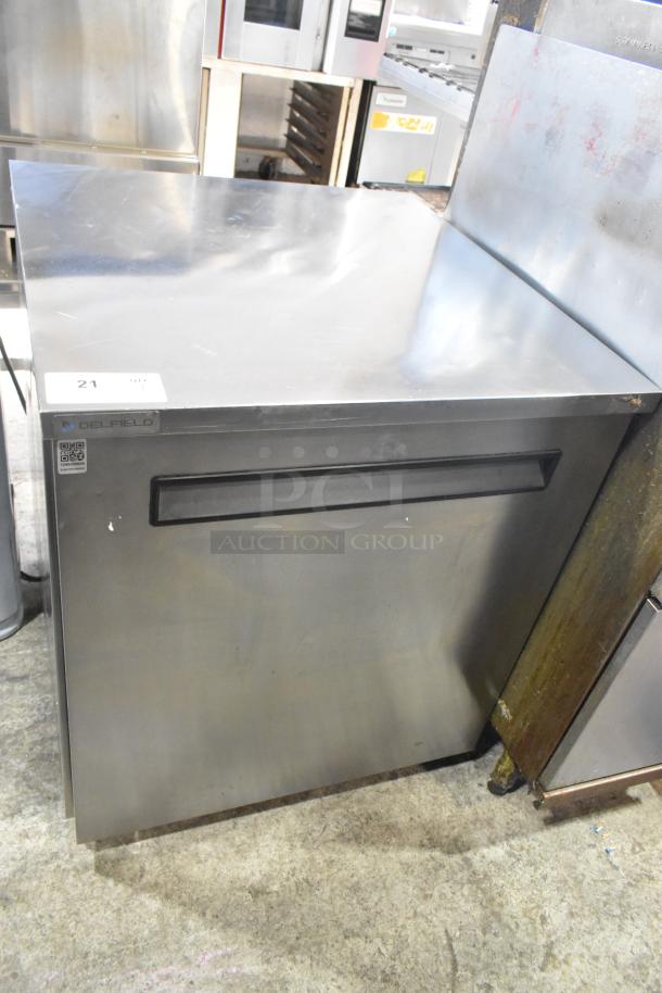 2019 Delfield 406P-STAR2 stainless steel undercounter cooler, commercial casters, 115V, 1 phase, in good condition.