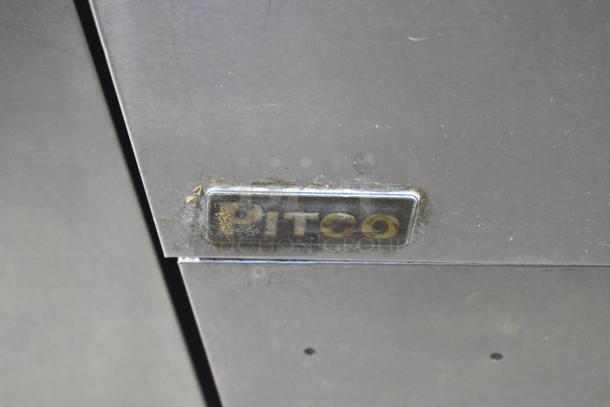 Pitco Frialator 35C deep fryer, stainless steel, commercial use, natural gas, 90,000 BTU, includes two metal baskets.