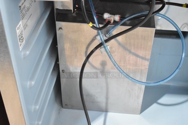 2018 Delfield ND21RS00 stainless steel beverage dispenser interior, visible wiring, and labels. 115V, 1-phase.