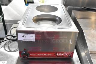 2022 Avantco 177W50CKR stainless steel countertop food warmer, dual openings, 120V, excellent condition, visible label.