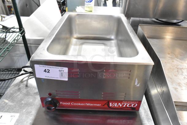 2022 Avantco 177W50CKR stainless steel commercial countertop food warmer, 120V, 1 phase. Visible dial and markings.