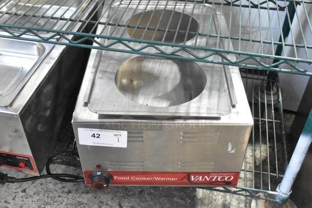2022 Avantco 177W50CKR stainless steel countertop food warmer, used condition, 120 volts, 1 phase, dial control, inventory tag.