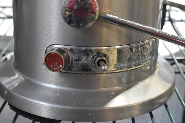Breville Stainless Steel Commercial Juicer, Juice Fountain Elite. Features control panel with settings. 115 Volts, 1 Phase.