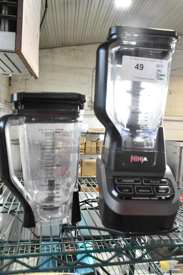 Ninja BL610 metal countertop blender with extra pitcher. Features multiple speed settings. Model BL610, 120V, 1 phase.