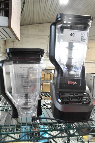 Ninja BL610 metal countertop blender with extra pitcher. Features multiple speed settings. Model BL610, 120V, 1 phase.