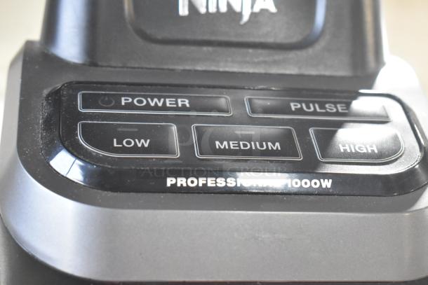 Ninja BL610 Blender, metal base, control buttons, 1000W power label, includes extra pitcher, 120V, 1 Phase.