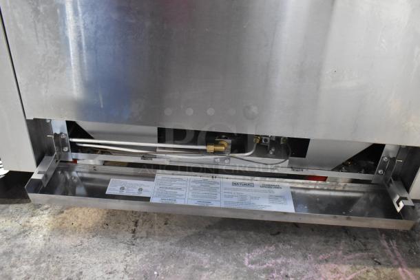 2024 Cookline CR36-6 commercial stainless steel 6-burner gas range with oven, overshelf, backsplash, on casters. 211,000 BTU.