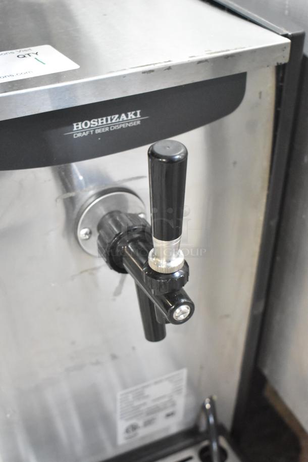 Hoshizaki DBF-40SAC stainless steel commercial kegerator beer dispenser, with tap handle, in good condition. Model shown.