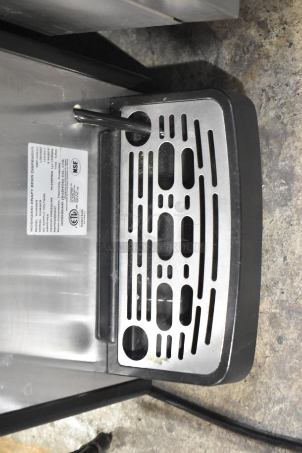 Hoshizaki DBF-40SAC countertop kegerator with stainless steel finish, beer dispenser tap, and branded label visible.