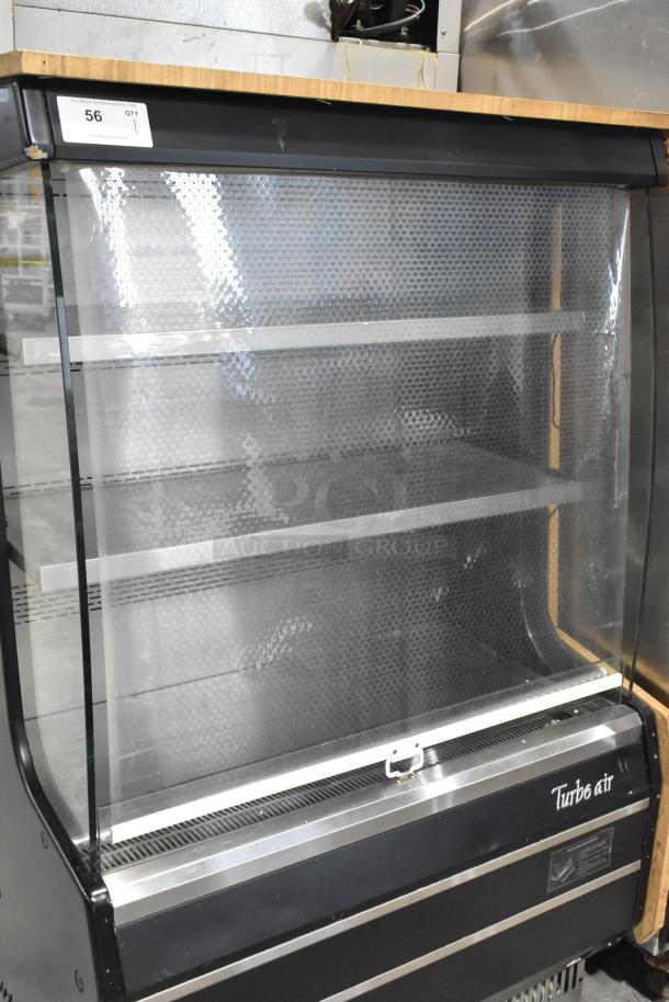 Turbo Air TOM-40MB commercial grab-n-go merchandiser, metal finish, open front, with shelving, 115 volts, 1 phase.