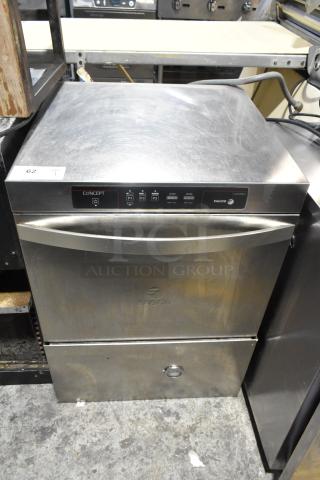 Fagor CO-502W stainless steel undercounter dishwasher, commercial use, 208-240V, 1 Phase, control panel visible, good condition.
