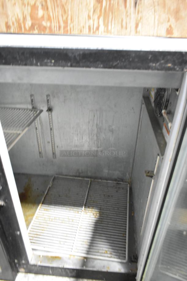 Beverage Air BB48GY-1-B commercial 2 door back bar cooler, metal interior, shelving, 115V, 1 phase, used condition.