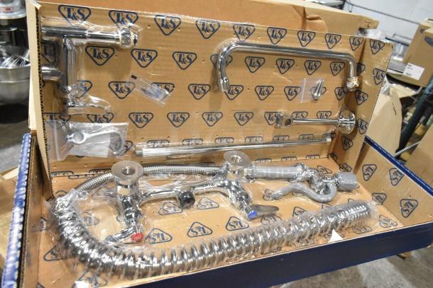 T&S Brass B-0133-12-CR-BC EasyInstall Pre-Rinse Unit in original packaging. Features chrome finish, complete set, new condition.