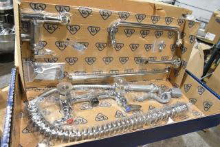 T&S Brass B-0133-12-CR-BC EasyInstall Pre-Rinse Unit in original packaging. Features chrome finish, complete set, new condition.