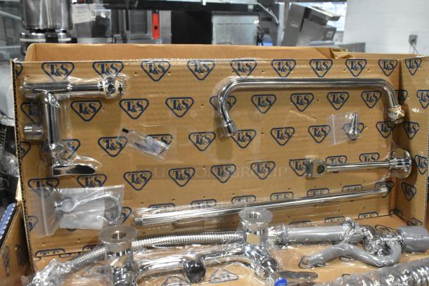 T&S Brass B-0133-12-CR-BC EasyInstall pre-rinse unit in original packaging. Chrome finish, new condition, includes all components.