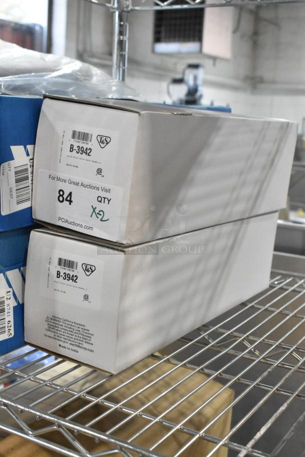 2 brand new T&S Brass B-3942-01 Waste Twists in original boxes, labeled as quantity 2.