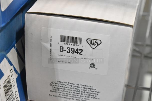 Brand new T&S Brass B-3942 Waste Twist, labeled box. Waste drain valve with twist handle, 3-inch.