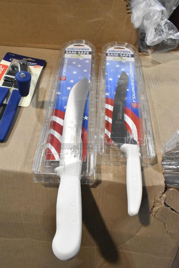 7 brand new items including Dexter Sani-Safe knives and can openers, in original packaging.