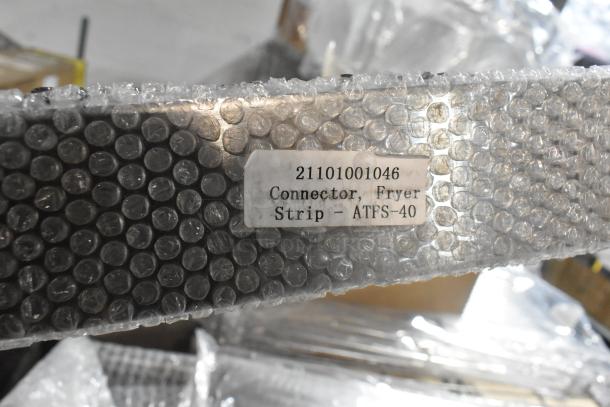 New Fryer Connector Strip, Model ATFS-40, wrapped in bubble wrap; label shows item code 21101001046.