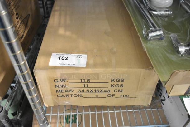 Box of 12 brand new Carlisle 601824 aluminum half-size bun pans, size 17-13/16", in original packaging.
