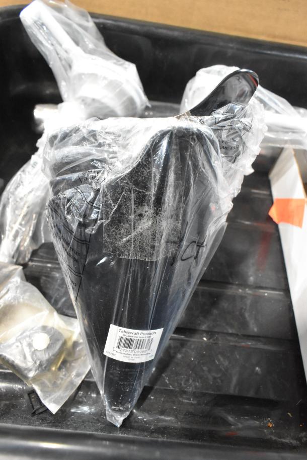 Package contains 12 brand new items, including funnels, gloves, and a pail opener. Items sealed in transparent plastic.