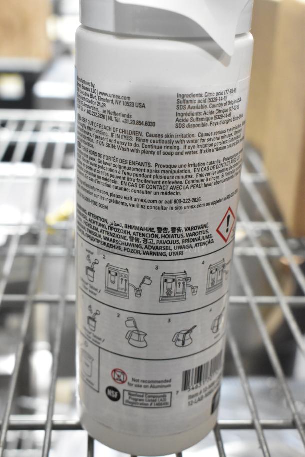 4 brand new items including Rinza Urnex tablets container with instructions visible. Features warnings and usage guidelines.