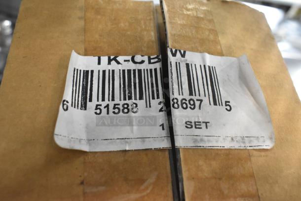 Cardboard box with a label displaying "TK-CBW Set," barcode, and "1 SET." Three brand new items included.