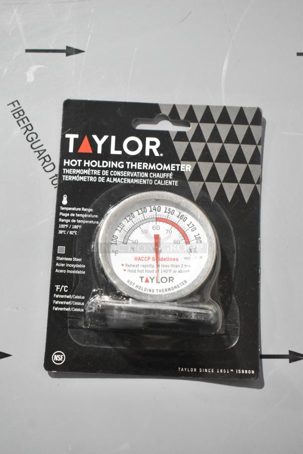 Taylor hot holding thermometer, model 15980N, packaged, stainless steel, for maintaining food temperature. Brand new.