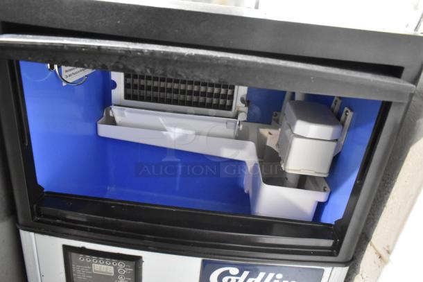 2023 Coldline ICE80-HA stainless steel undercounter ice machine, self-contained, 115 volts, 1 phase, interior view.