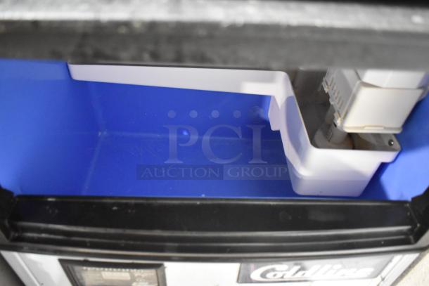 2023 Coldline ICE80-HA stainless steel undercounter ice machine, self-contained, 115V, 1 phase, shown with open bin.