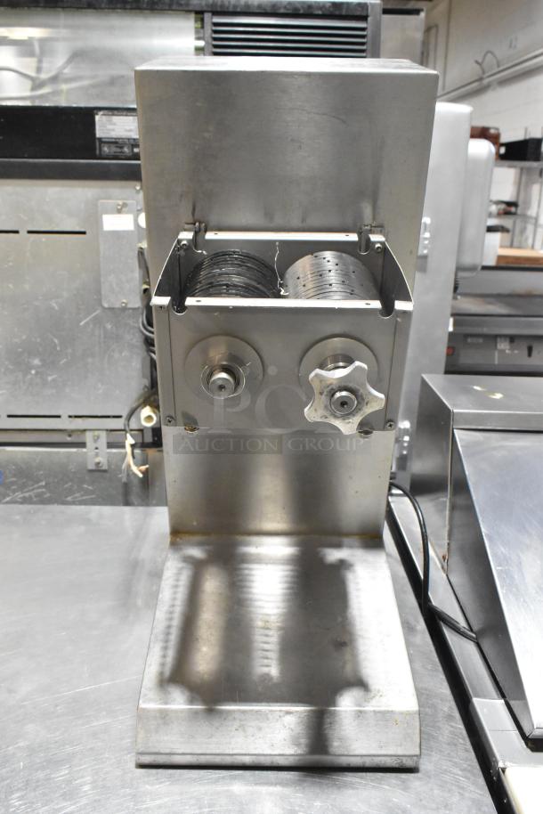 MS-02 Metal Commercial Countertop Meat Slicer, 110V, 1 Phase, stainless steel, multi-function, excellent condition.