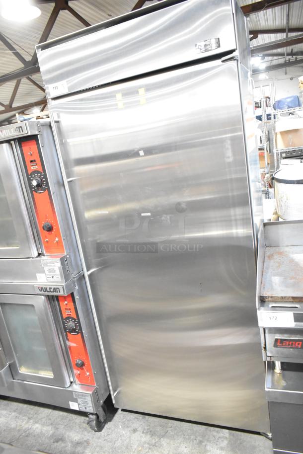 General Electric GE Monogram stainless steel reach-in cooler, single door, 115 volts, 1 phase, excellent condition.